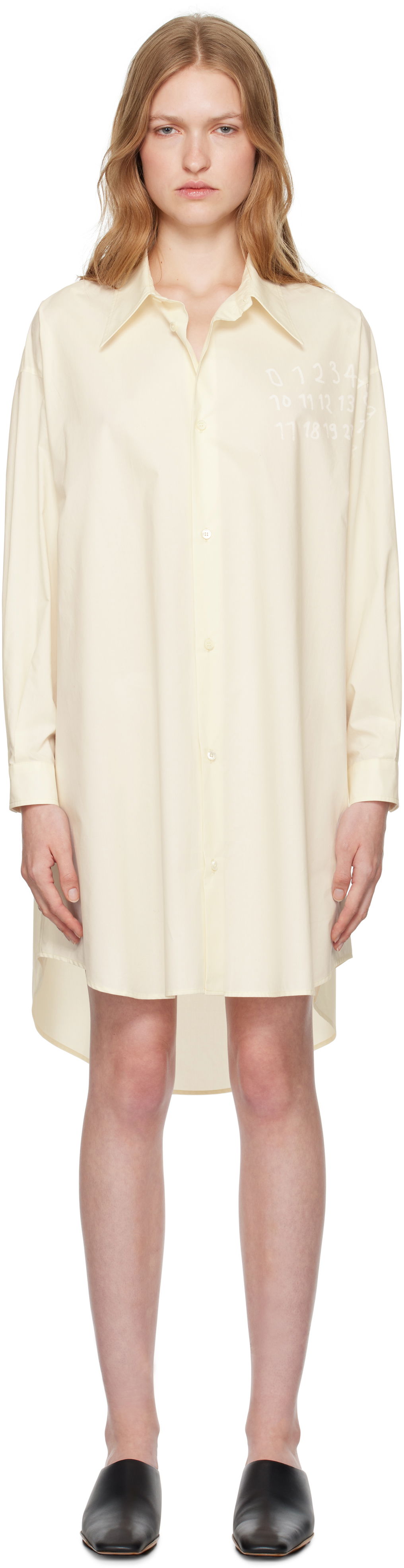 Kjole Maison Margiela Poplin Shirt Minidress Hvid | S62CT0247 S47294, 0