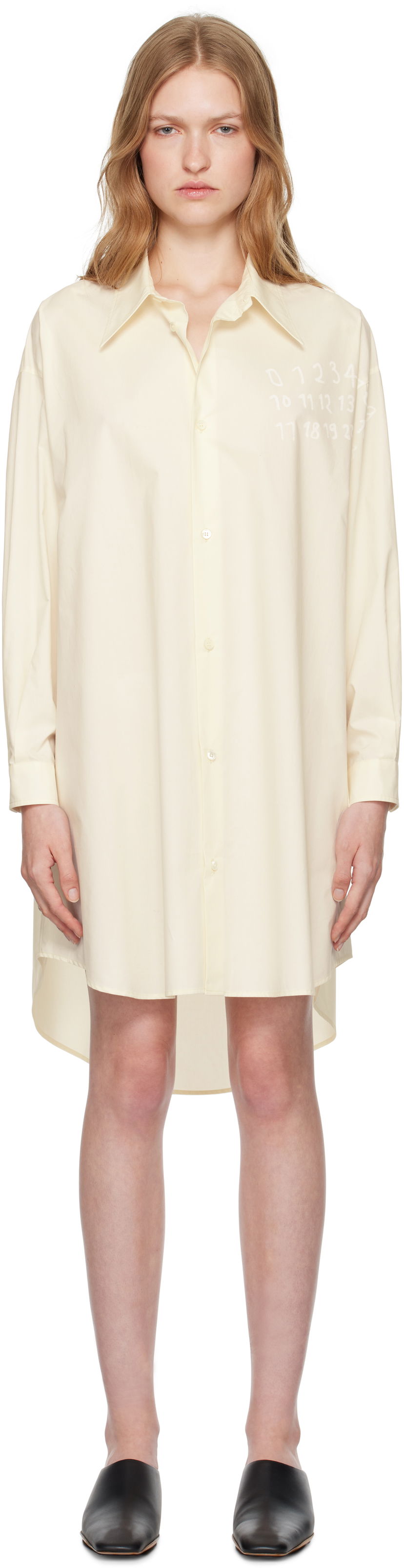 Kjole Maison Margiela Poplin Shirt Minidress Hvid | S62CT0247 S47294
