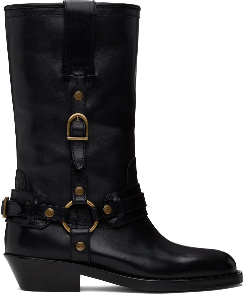 Tøj ISABEL MARANT Isabel Marant Heiko Leather Boots Sort | 25PBO0192FA-C1A22S