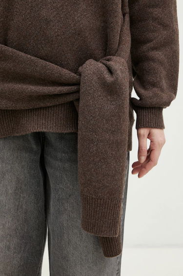 Sweater JW Anderson JW Anderson Draped Tie Front Jumper Brun | KW1263.YN0384.958, 3