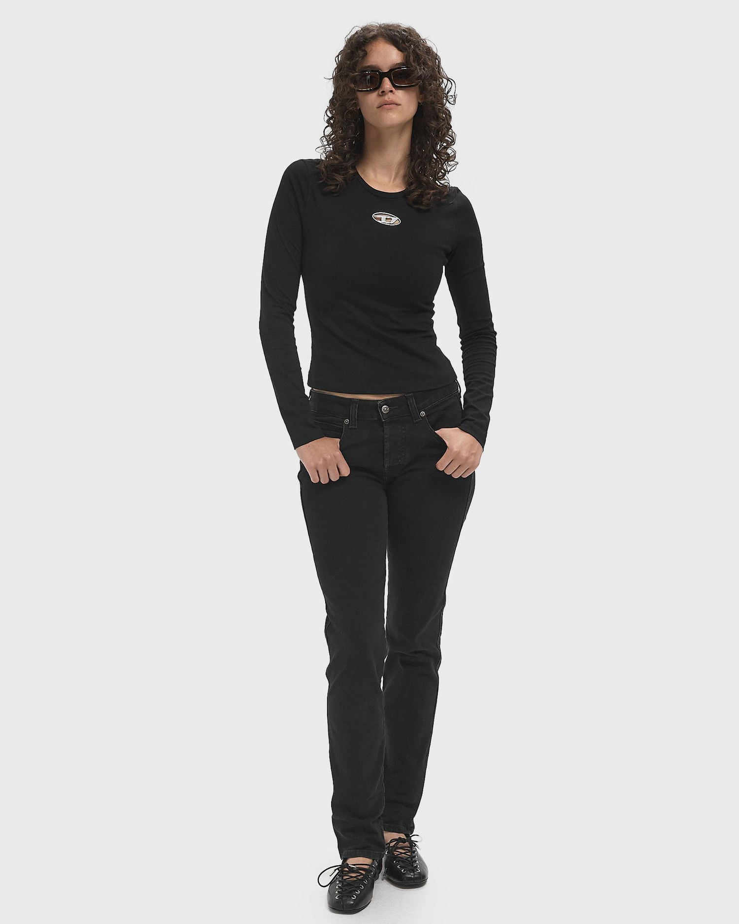 T-shirt Diesel T-Uncutie Long Sleeve T-Shirt Sort | A19438-0CLBR-9XX, 1
