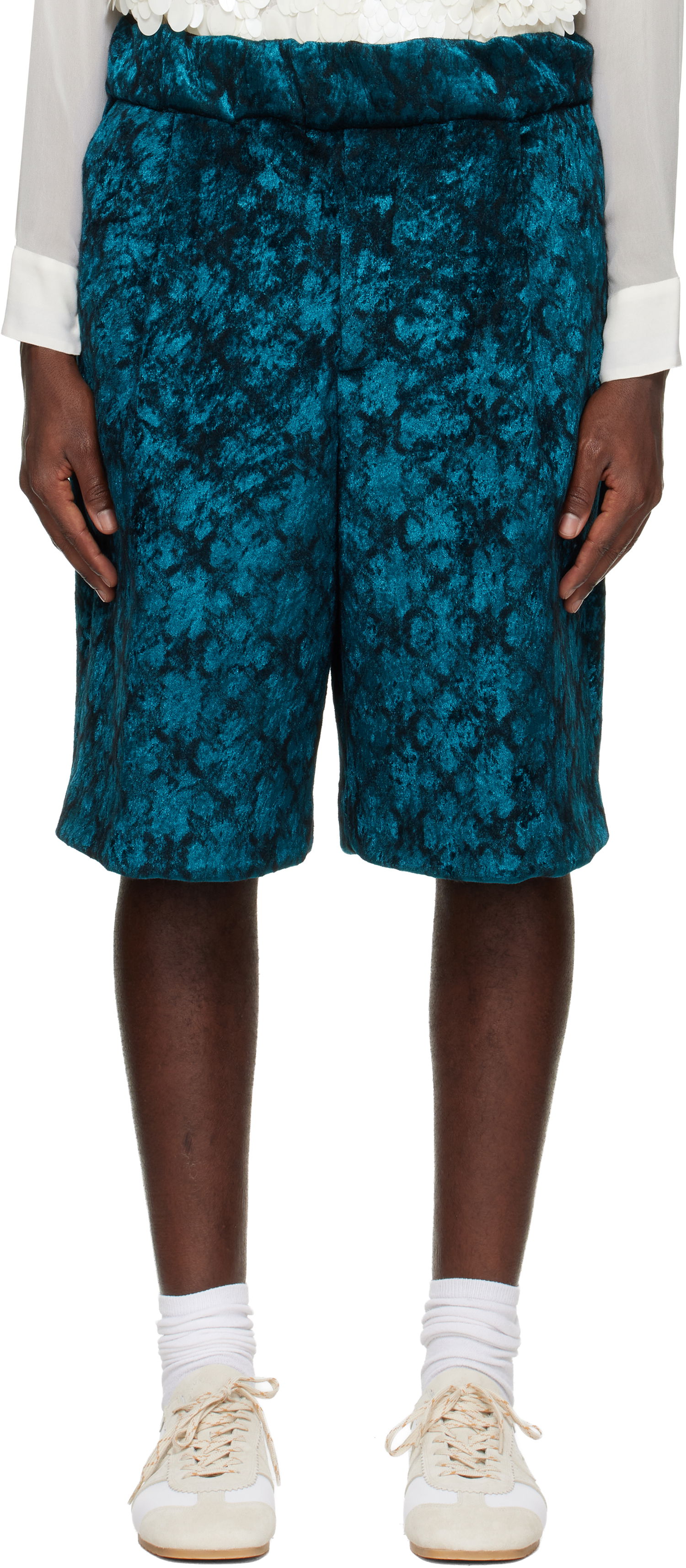 Shorts Dries Van Noten Dries Van Noten Jacquard Shorts Turkis | 252-020953-2133, 0