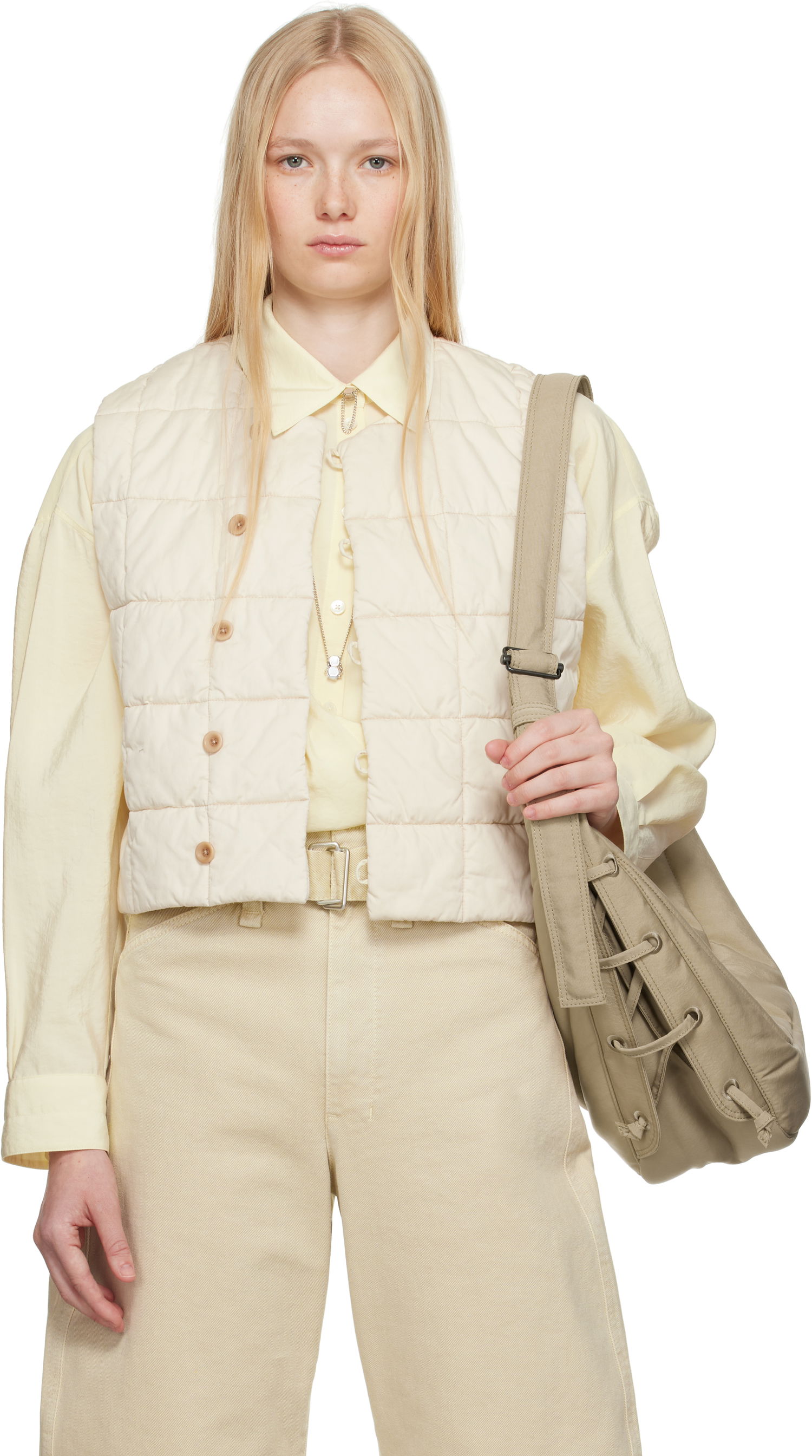 Vest LEMAIRE Lemaire Wadded Vest Beige | OW1032 LF1207, 0