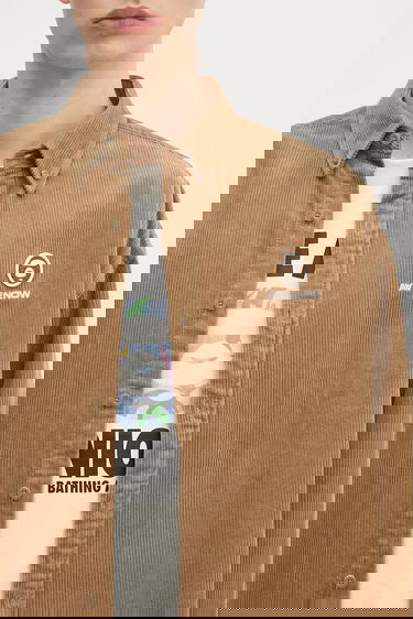 Skjorte AAPE by A Bathing Ape AAPE Now Long Sleeve Corduroy Shirt Brun | AAPSTM8499XXN, 3