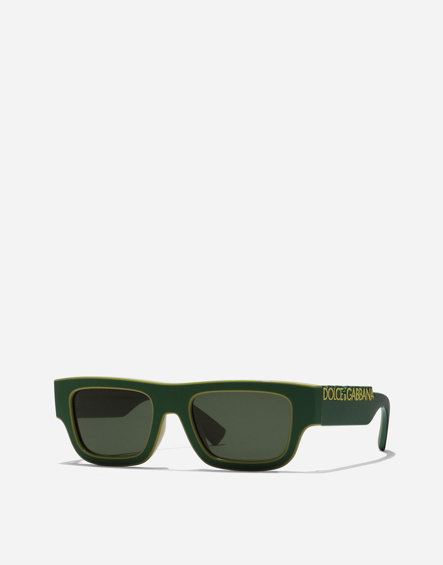Solbriller Dolce & Gabbana Dg Logo Rectangular Frame Sunglasses Grøn | VG601FVN7719V000, 1