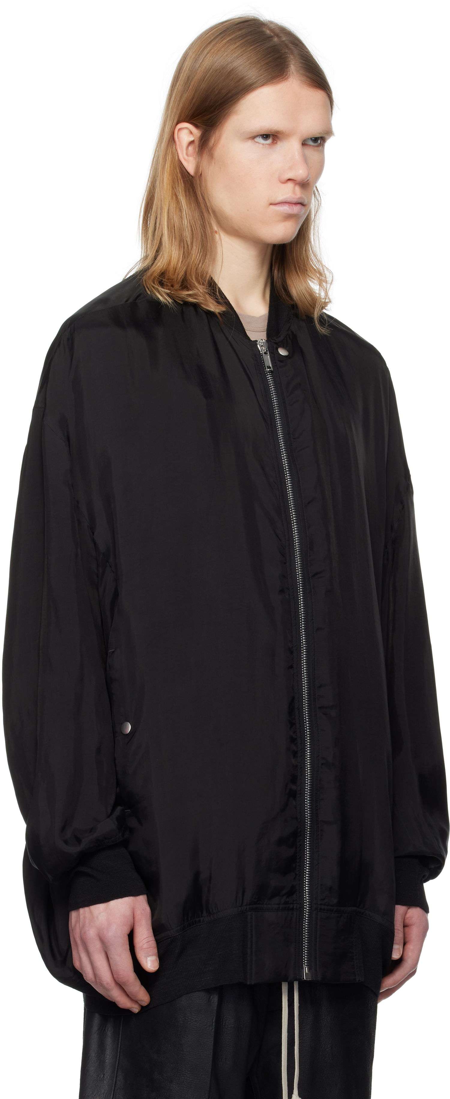 Bomberjakke Rick Owens Rick Owens Hollywood Peter Flight Bomber Jacket Sort | RU01E5793 J, 1
