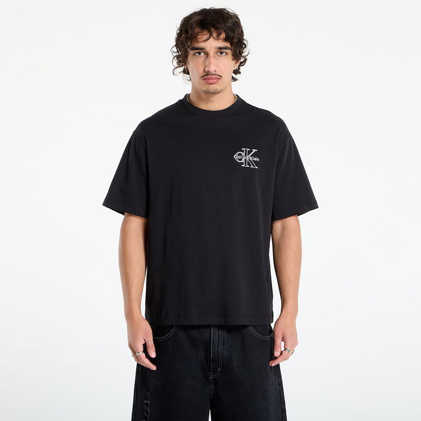 T-shirt CALVIN KLEIN Calvin Klein Jeans Men's 30S Micro Monolog Graphic T-Shirt Sort | LV04RC856G UB1