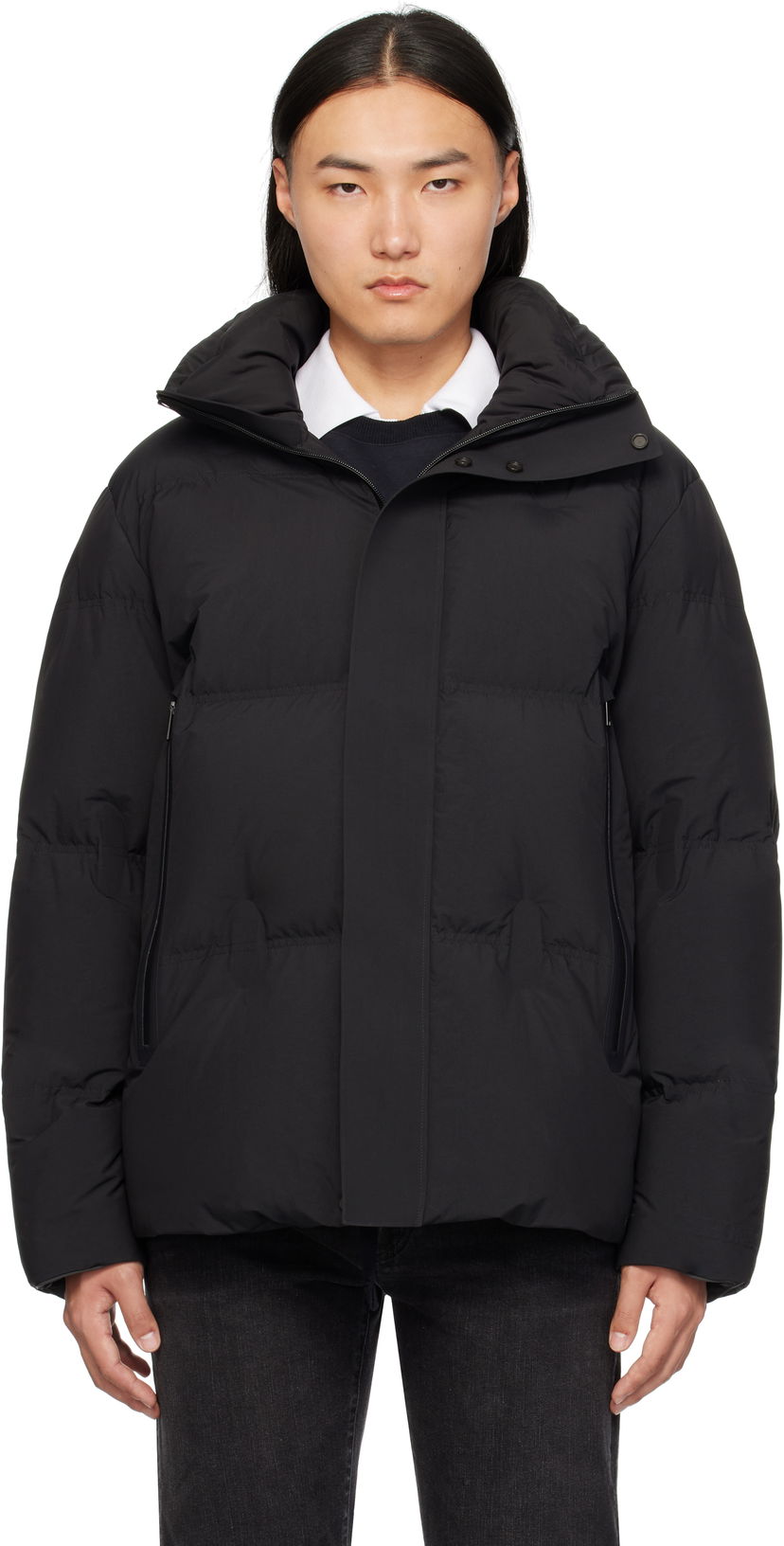 Puffer jakke ZEGNA Hooded Down Jacket Sort | UETF7A8-ECT574