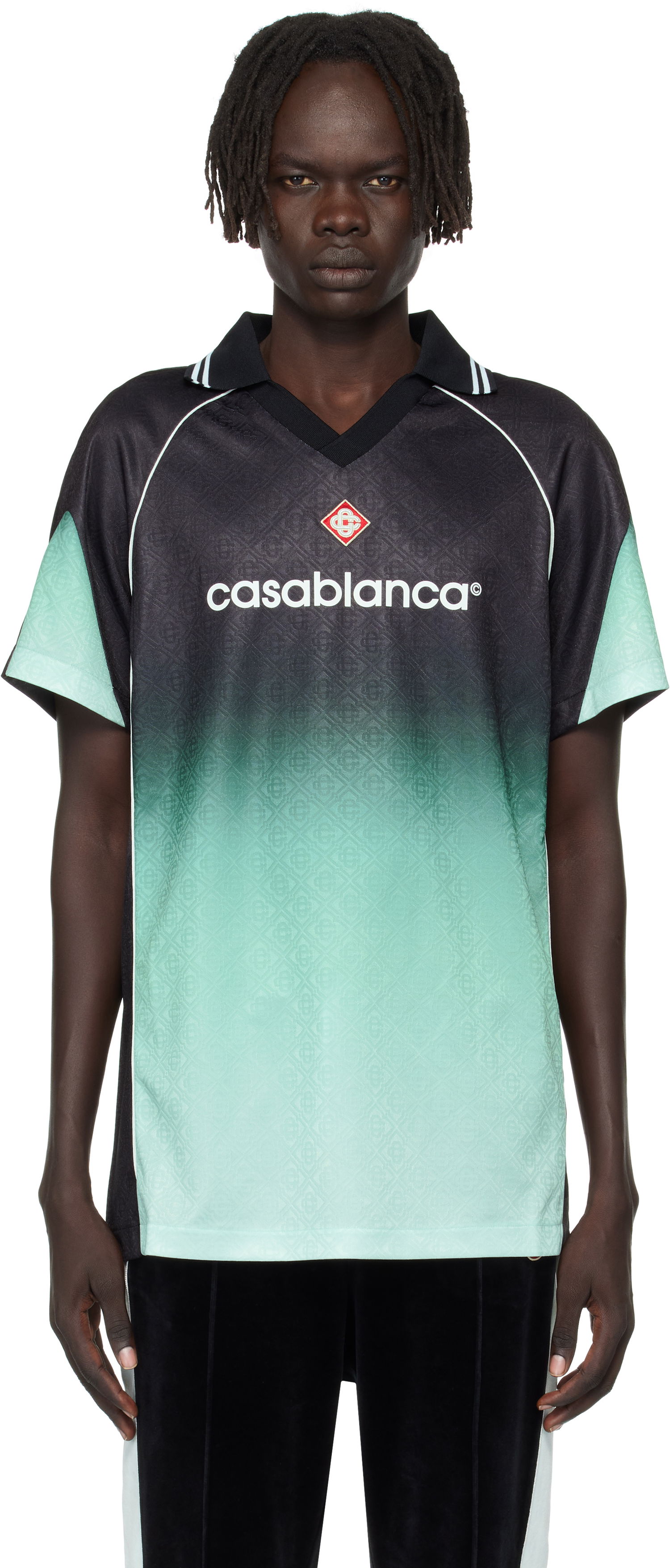 Jersey Casablanca Casablanca Monogram Football Jersey Grøn | U-MPF25-JTP-375-01, 0