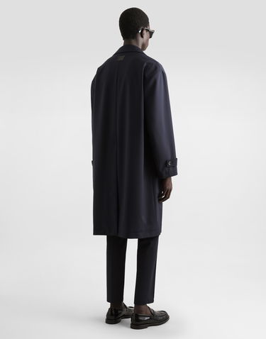 Trenchcoat Dolce & Gabbana Dolce & Gabbana Single-Breasted Wool Trench Coat Mørkeblå | G036CTFURK8B3681, 2