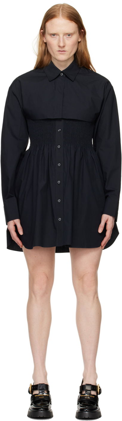 Kjole Alexander Wang Smocked Minidress Sort | 4WC2246263
