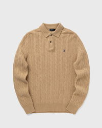 Cable-Knit Polo Sweater