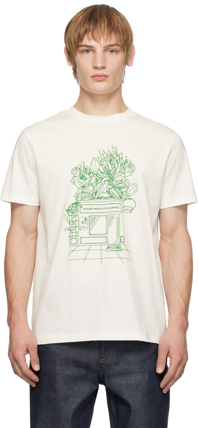 T-shirt A.P.C. Magasin Print T-Shirt Hvid | COGCK-M26449
