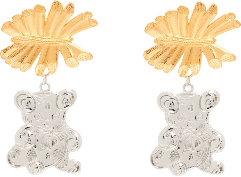 Øreringe Chopova Lowena Chopova Lowena Barbed Bunny Teddy Bear Drop Earrings Metalisk | 6630