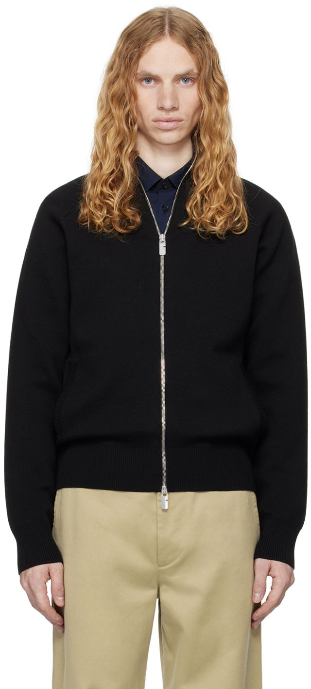 Sweater Burberry Burberry Wool Blend Track Jacket Sort | 8098865