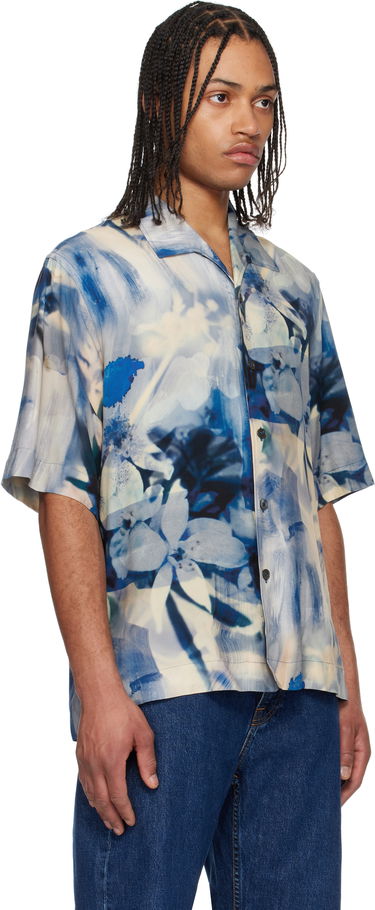 Skjorte Paul Smith Paul Smith Oversized Painted Photograph Viscose Shirt Blå | M1R-426Z-P02653, 1