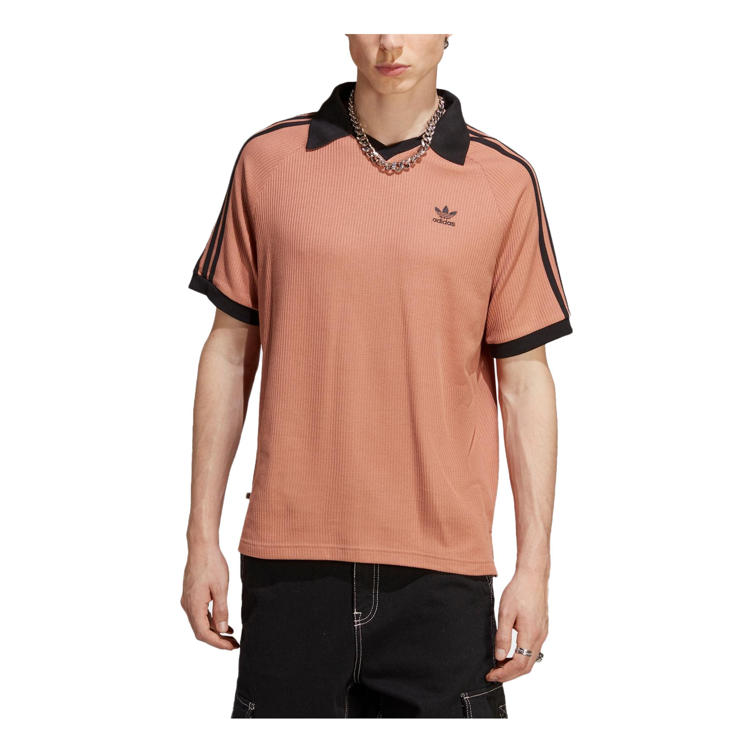 Polo skjorte adidas Originals Adicolor Classics Waffle Polo Shirt Orange | HS2083, 0