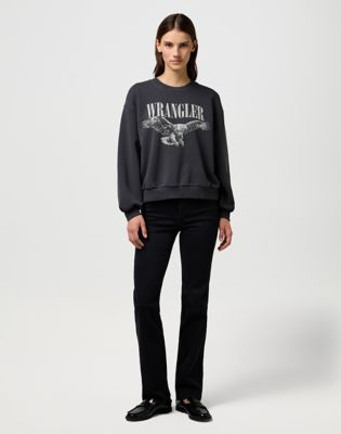 Sweatshirt Wrangler Oversized Eagle Graphic Sweatshirt XS Grå | 112370776:XS, 2