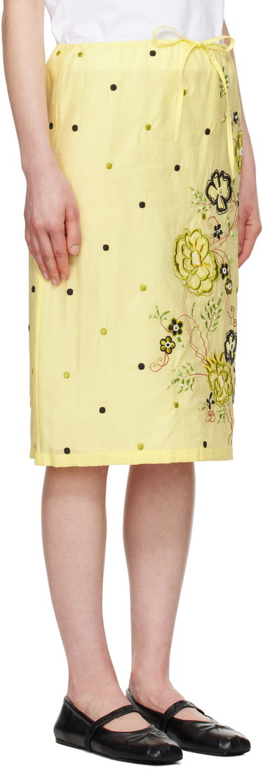 Nederdel KENZO Kenzo Paris 'KENZO Peonies' Embroidered Straight Midi Skirt Gul | FF52JU3029CD, 1