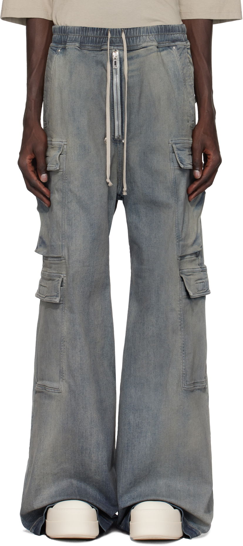Cargo bukser Rick Owens Porterville Double Cargo Jumbo Belas Denim Cargo Pants Blå | DU02D2398 SKY