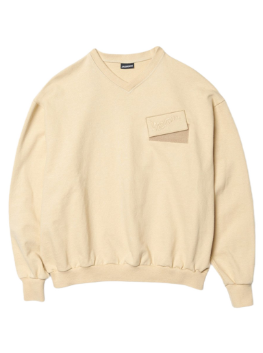 Sweatshirt Jacquemus Le Santon Wavey Logo Regular Fit Beige | 226JS045-2177-150