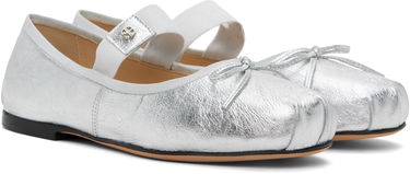 Tøj Anine Bing ANINE BING Jolie Ballerina Flats Metalisk | A-14-10846-SLV1, 3