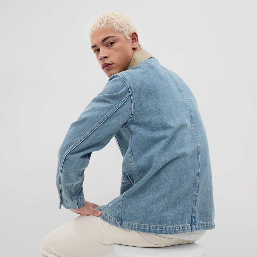 Jakke GAP Indigo Chore Jacket Blå | 585766-00, 1