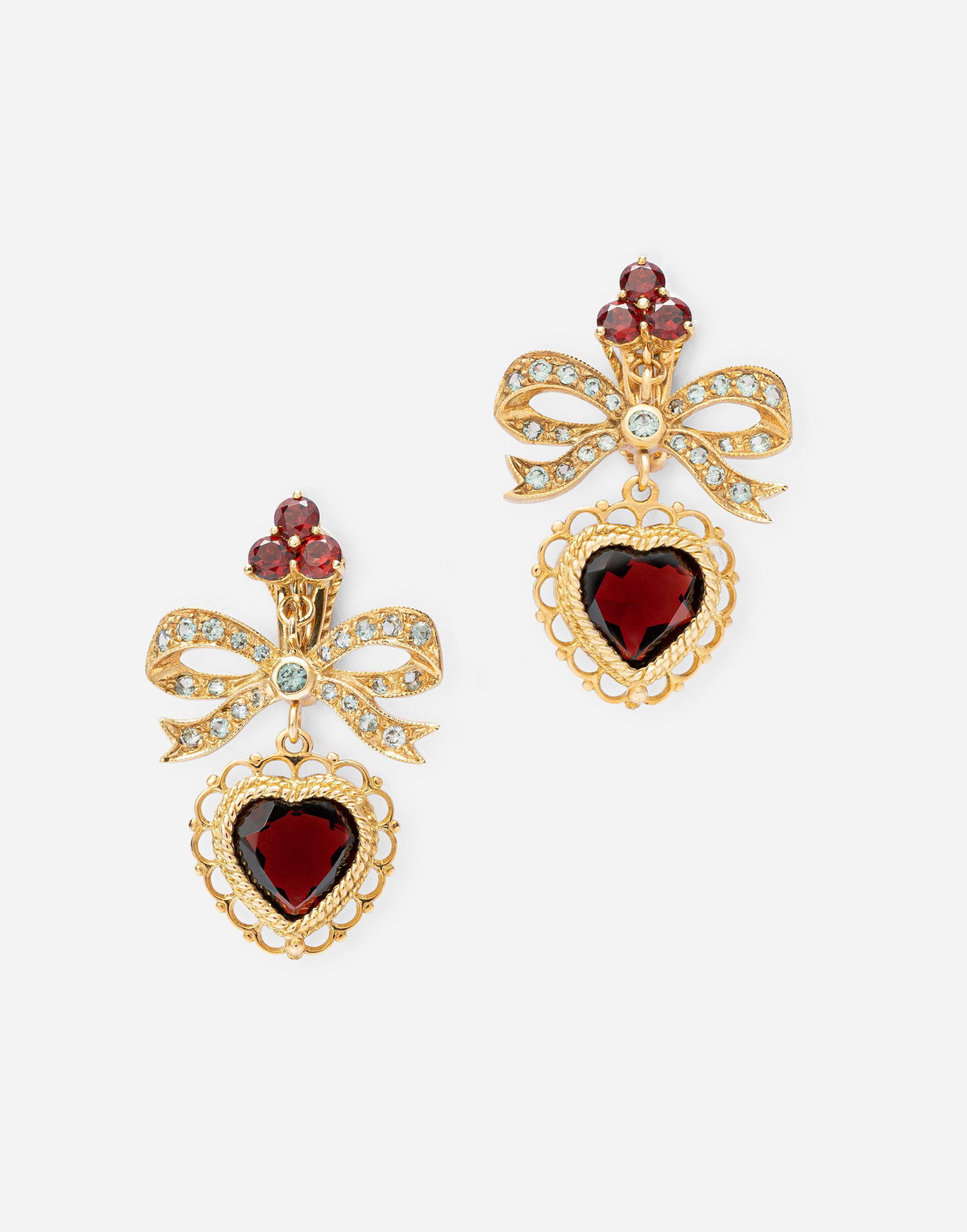 Øreringe Dolce & Gabbana Dolce & Gabbana Love Heart Drop Earrings Rød | WEKL1GWGAR4ZOO00, 0