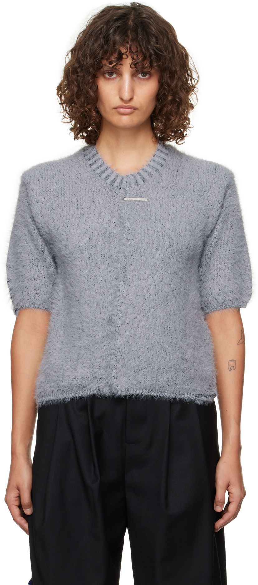 Sweater ADER ERROR Knit Cardigan Grå | BN01FWKT0702GR