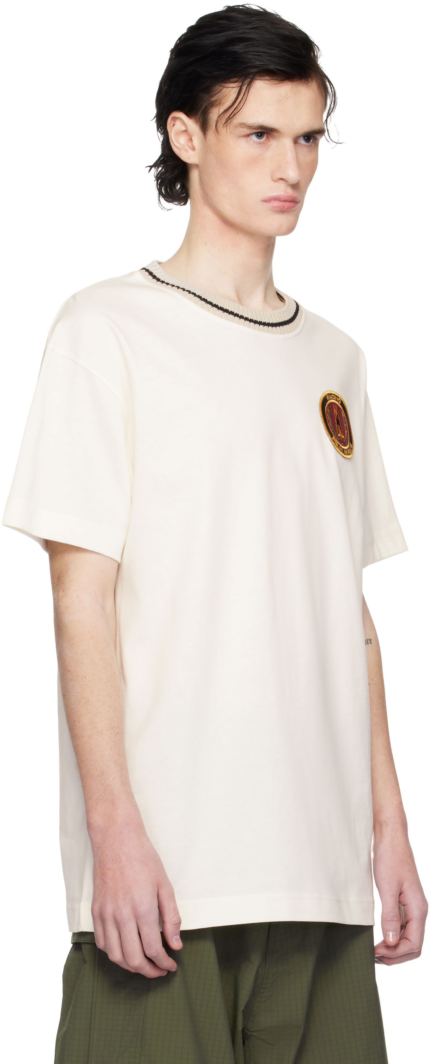 T-shirt Moncler Moncler Genius x Palm Angels Racing T-Shirt Beige | J209L8C0000189AKK, 1