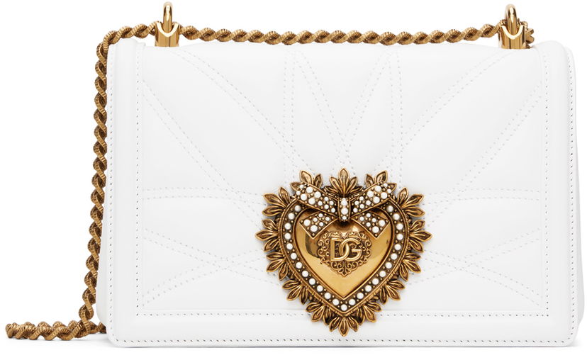 Håndtaske Dolce & Gabbana White Medium Devotion Bag Hvid | BB7158 AW437