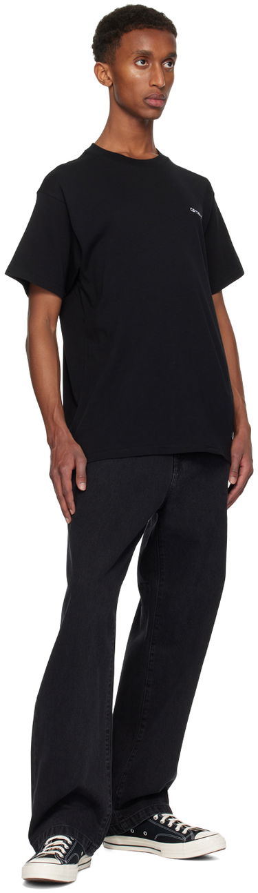T-shirt Carhartt WIP Black Embroidered Logo T-Shirt Sort | I030435, 3