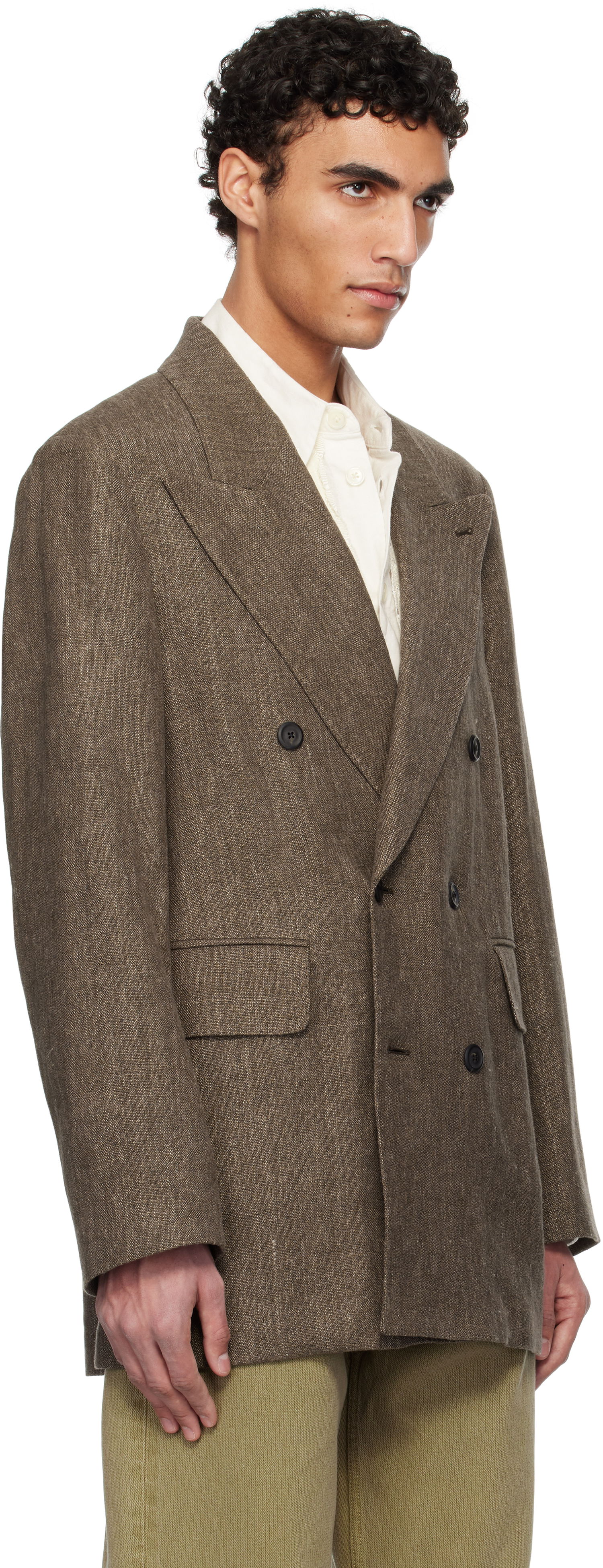 Jakke OUR LEGACY Our Legacy Sharp Double-Breasted Blazer Brun | M2250STC, 1