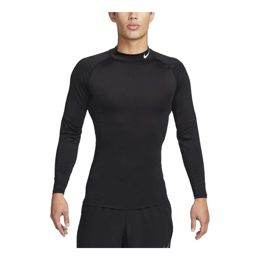 Krop Nike Pro Dri-FIT Fitness Long Mock-Neck T-Shirt Sort | FB7909-010