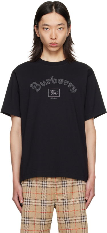 T-shirt Burberry Burberry Gothic Logo Cotton T-Shirt Sort | 8116061, 0