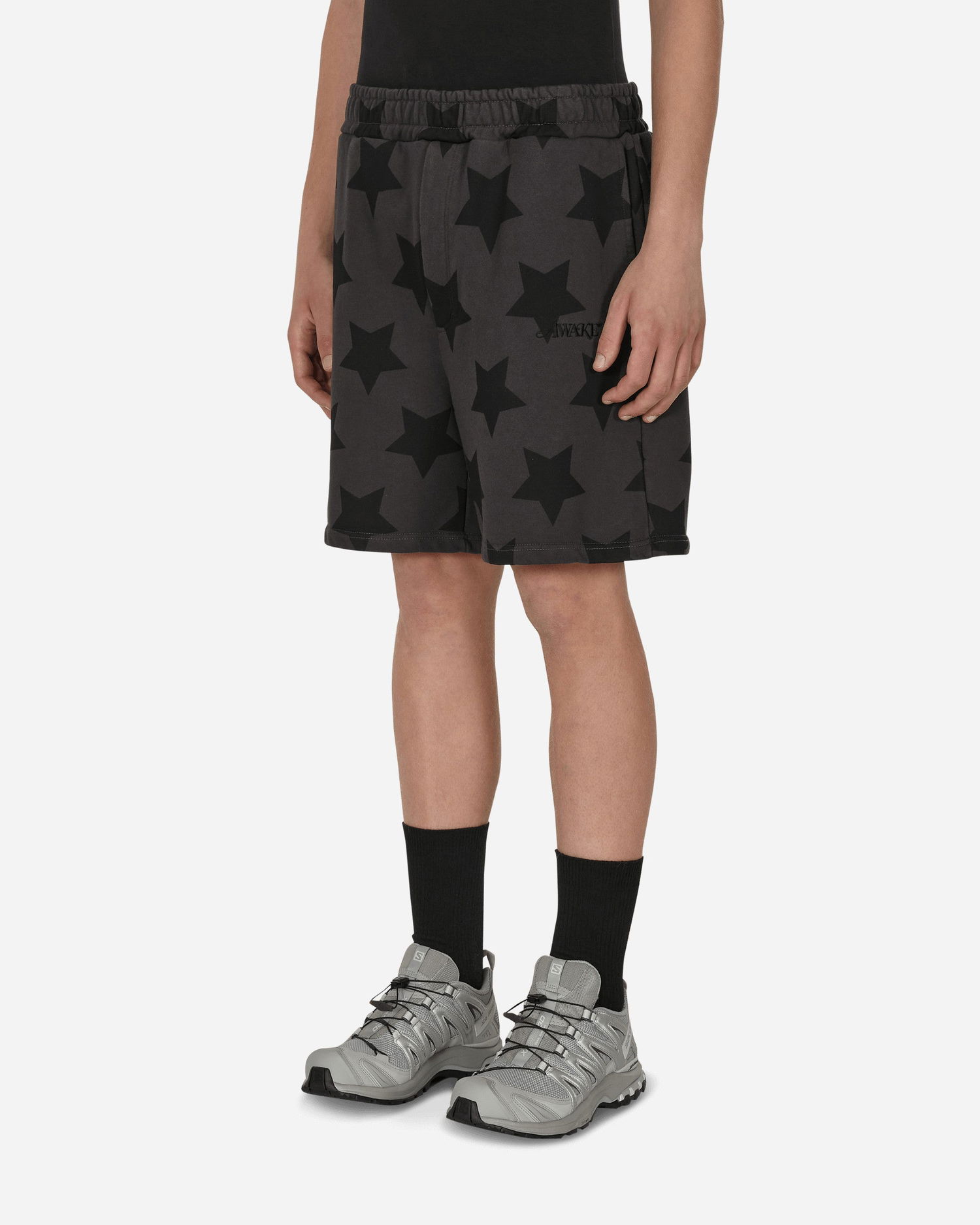 Shorts Awake NY Star Printed Sweatshorts Sort | AWK-SP22-SH001 CHARCOALBLACK, 1