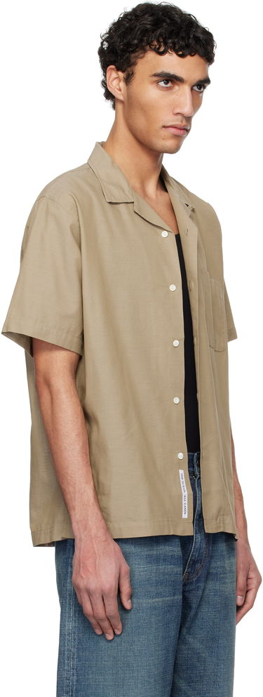 Skjorte NANAMICA Nanamica Open Collar Panama Short Sleeve Shirt Beige | S25SG119U, 1