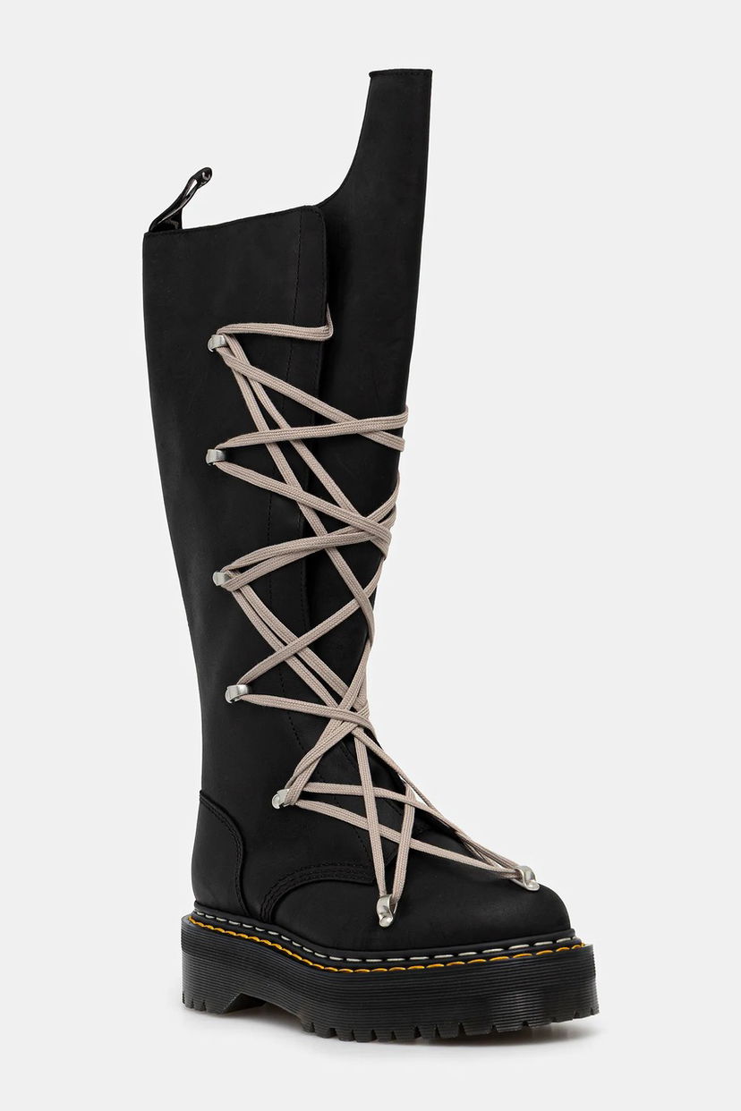 Sneakers og sko Rick Owens Rick Owens DRKSHDW 1B60 Quad Sole Pentalace Platform Boot Sort | DW02E6811.0001