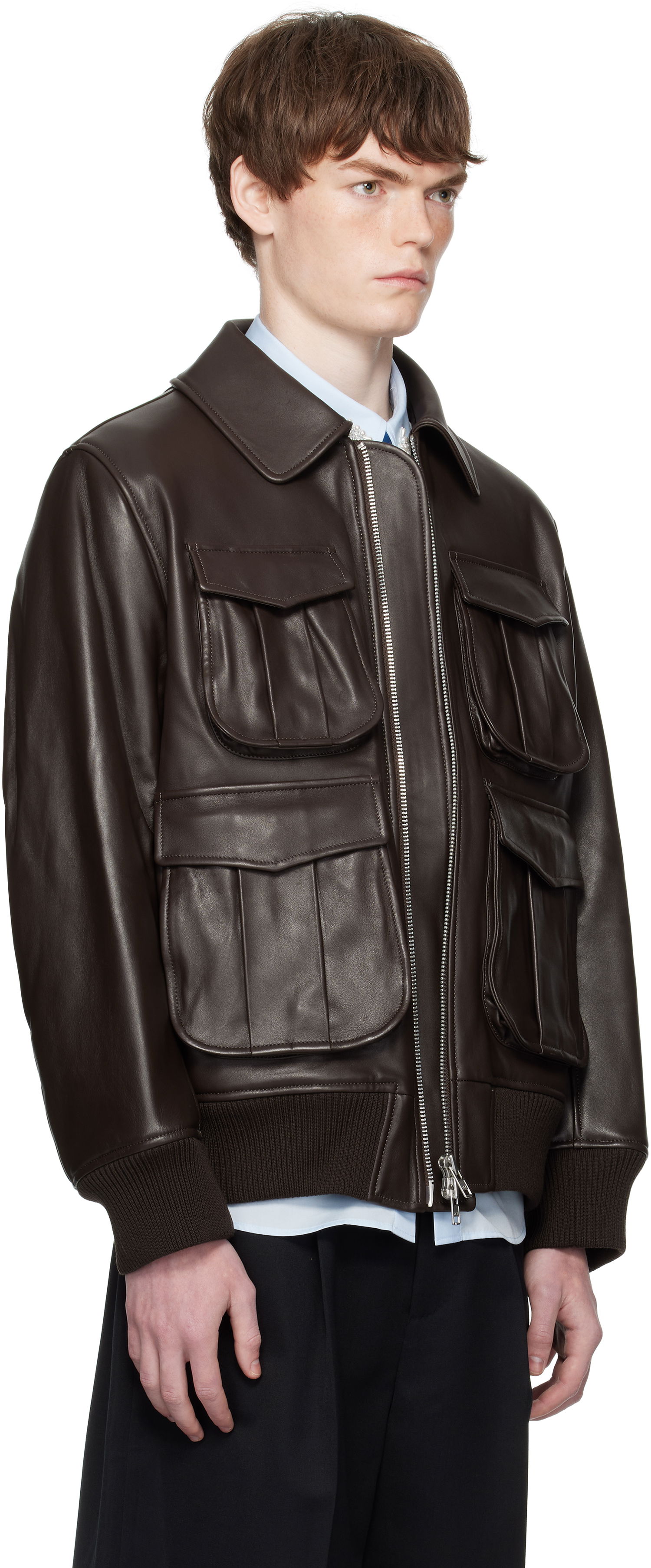 Bomberjakke Simone Rocha Simone Rocha Oversized Multi-Pocket Aviator Jacket Brun | 6130 0456, 1