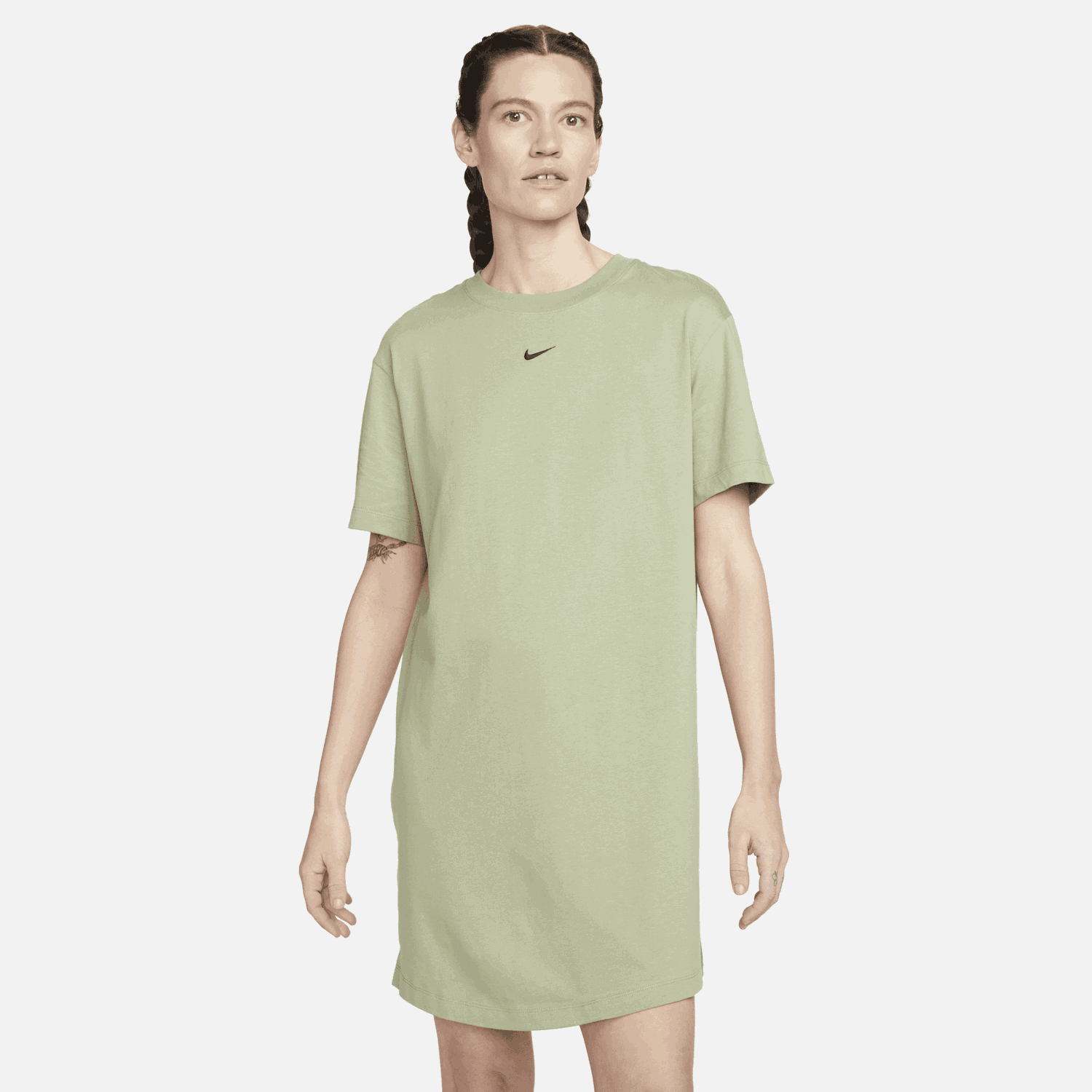 Kjole Nike Sportswear Essential T-Shirt Dress Grøn | DV7882-386, 0