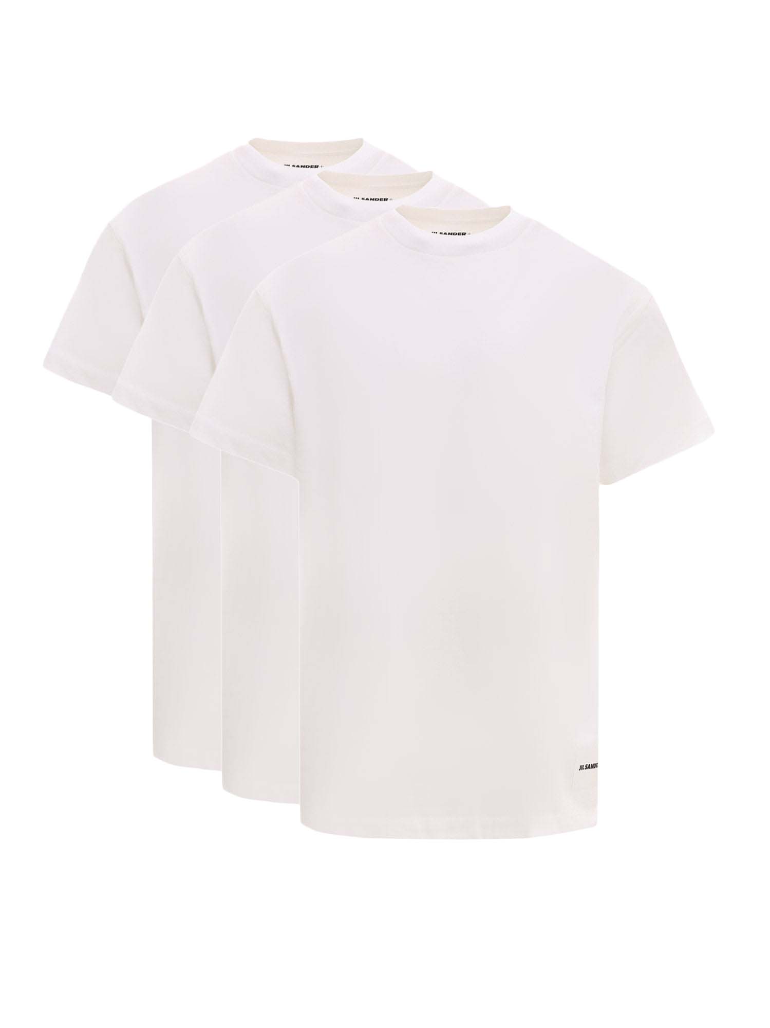 T-shirt Jil Sander Biologic Cotton Logo Label T-Shirt Set Hvid | J47GC0001J45048#100, 0