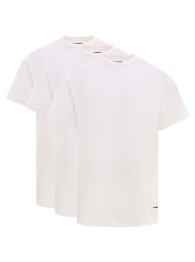 T-shirt Jil Sander Biologic Cotton Logo Label T-Shirt Set Hvid | J47GC0001J45048#100