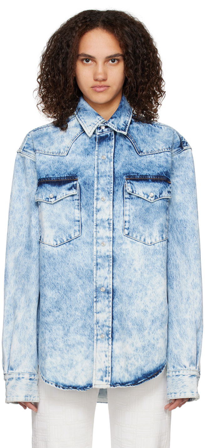 Skjorte VETEMENTS VTMNTS Boiled Denim Shirt Blå | VL14SH650B, 0