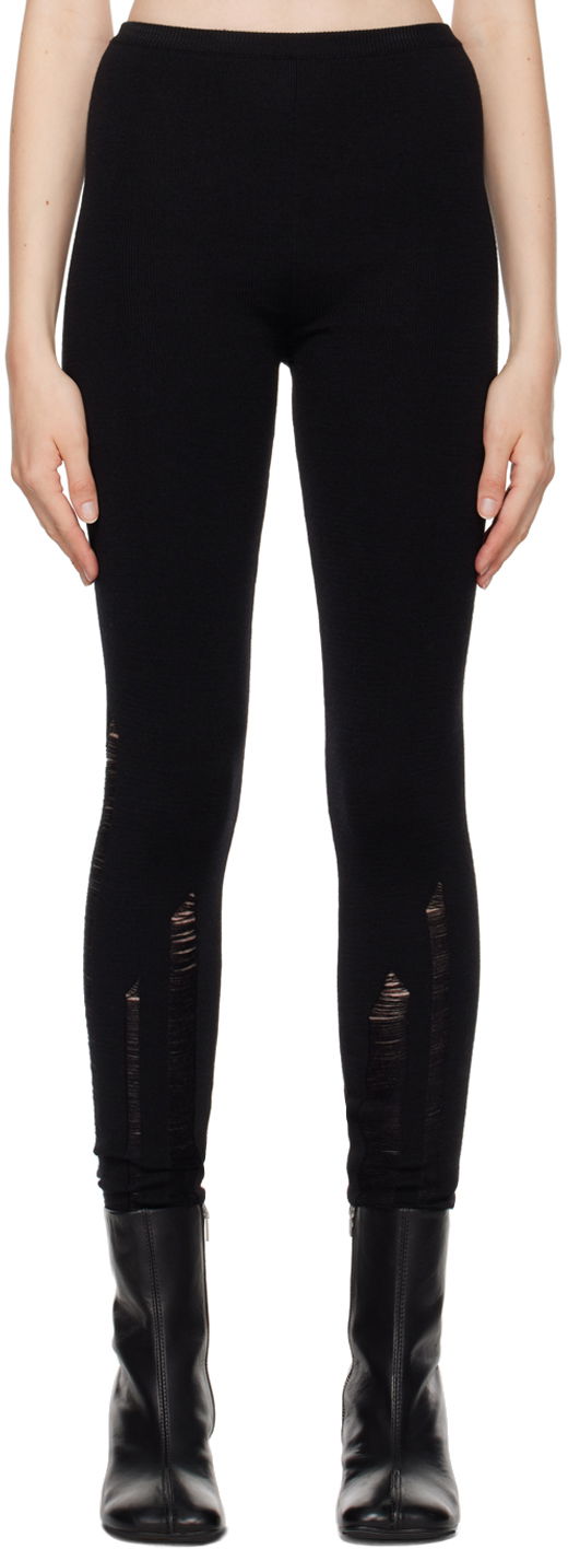 Leggings Maison Margiela Compact Distressed Leggings Sort | S62KB0220 M13070