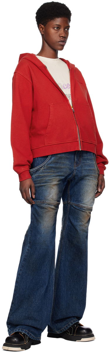 Sweatshirt We11done We11done Zip Hoodie Rød | WD-TJ0-24-785-U-RD, 3