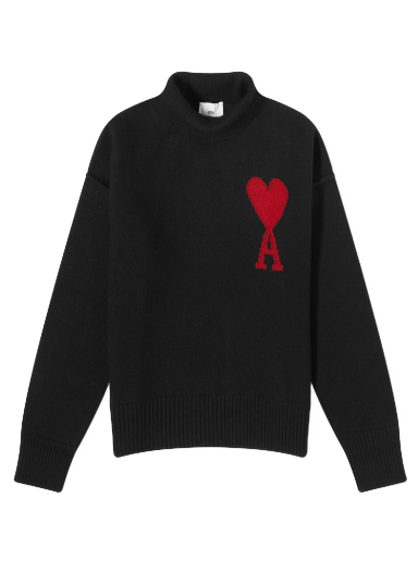 Sweater AMI ADC Large Funnel Knit Sweater Sort | BFUKS406-018-009