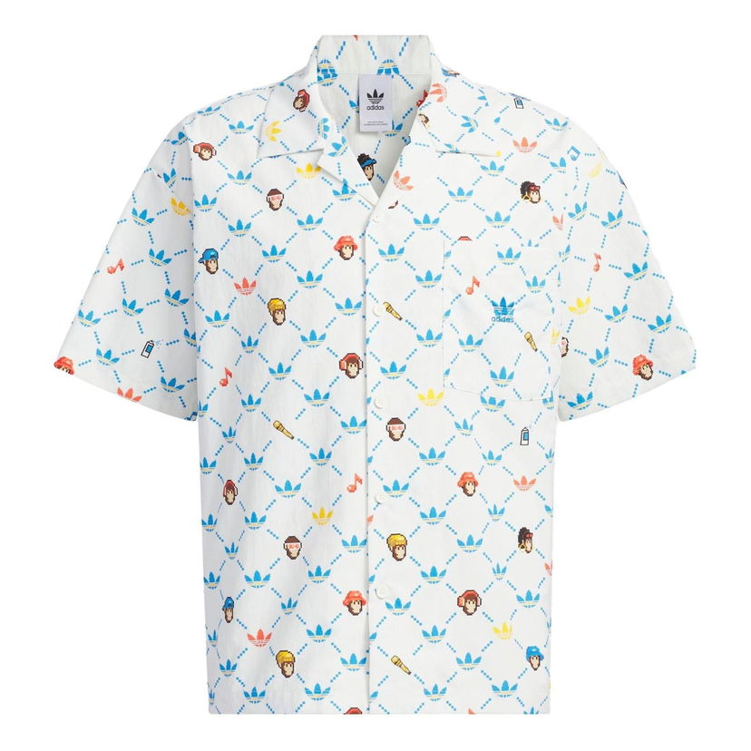 Skjorte adidas Originals Monkey Kingdom Allover Print Shirt Hvid | IP1803