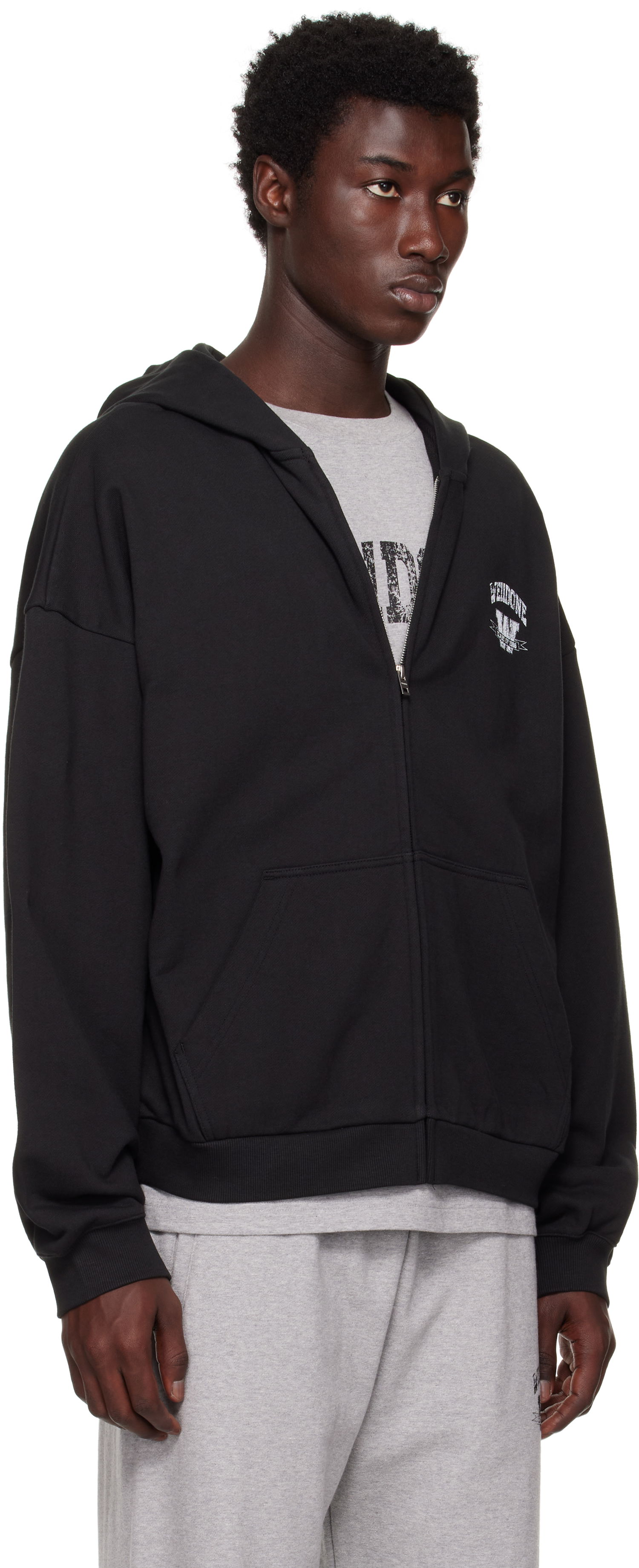 Sweatshirt We11done We11done Collegiate Zip-Up Hoodie Sort | WD-TJ2-25-846-U-BK, 1