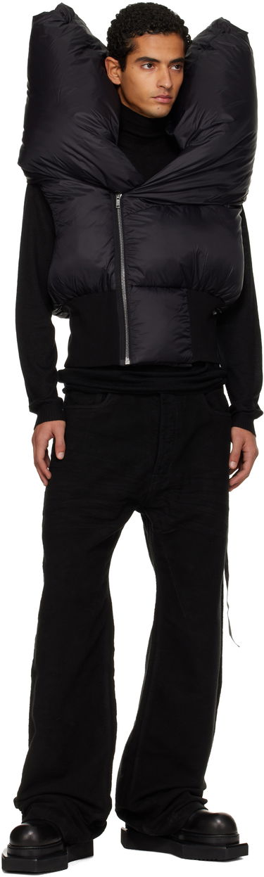 Vest Rick Owens Concordians Anubis Padded High-Collar Vest Sort | DU02E7790 NP, 3