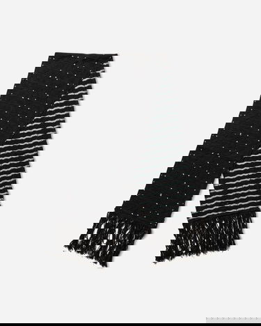 Tørklæde KIKO KOSTADINOV Tarr Night Sky Textured Patterned Scarf with Fringe Sort | KKAW25KN09 112, 2
